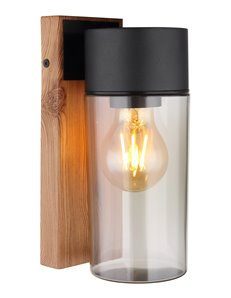 Etsi lampada da esterno acciaio inossidabile effetto legno scuro  1x e27