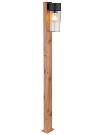 Etsi lampada da esterno acciaio inossidabile effetto legno scuro  1x e27