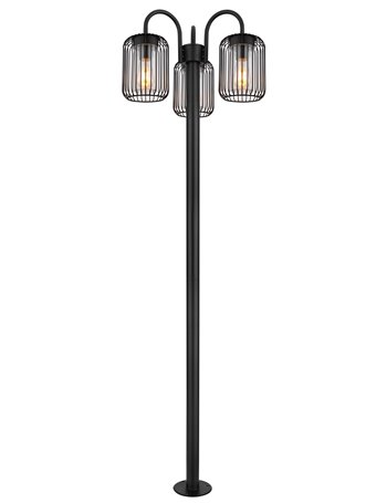 Adelheid lampada da esterno acciaio inossidabile nero satinato  3x e27