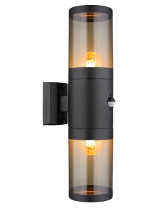 Xeloo lampada da esterno acciaio inossidabile nero satinato  2x e27