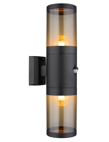 Xeloo lampada da esterno acciaio inossidabile nero satinato  2x e27