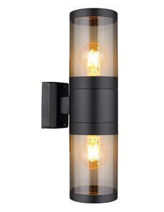 Xeloo lampada da esterno acciaio inossidabile nero satinato  2x e27
