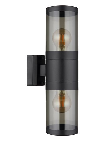 Xeloo lampada da esterno acciaio inossidabile nero satinato  2x e27