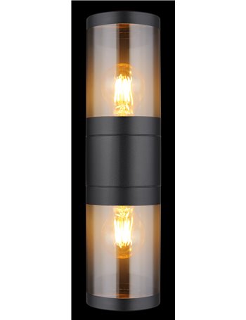 Xeloo lampada da esterno acciaio inossidabile nero satinato  2x e27