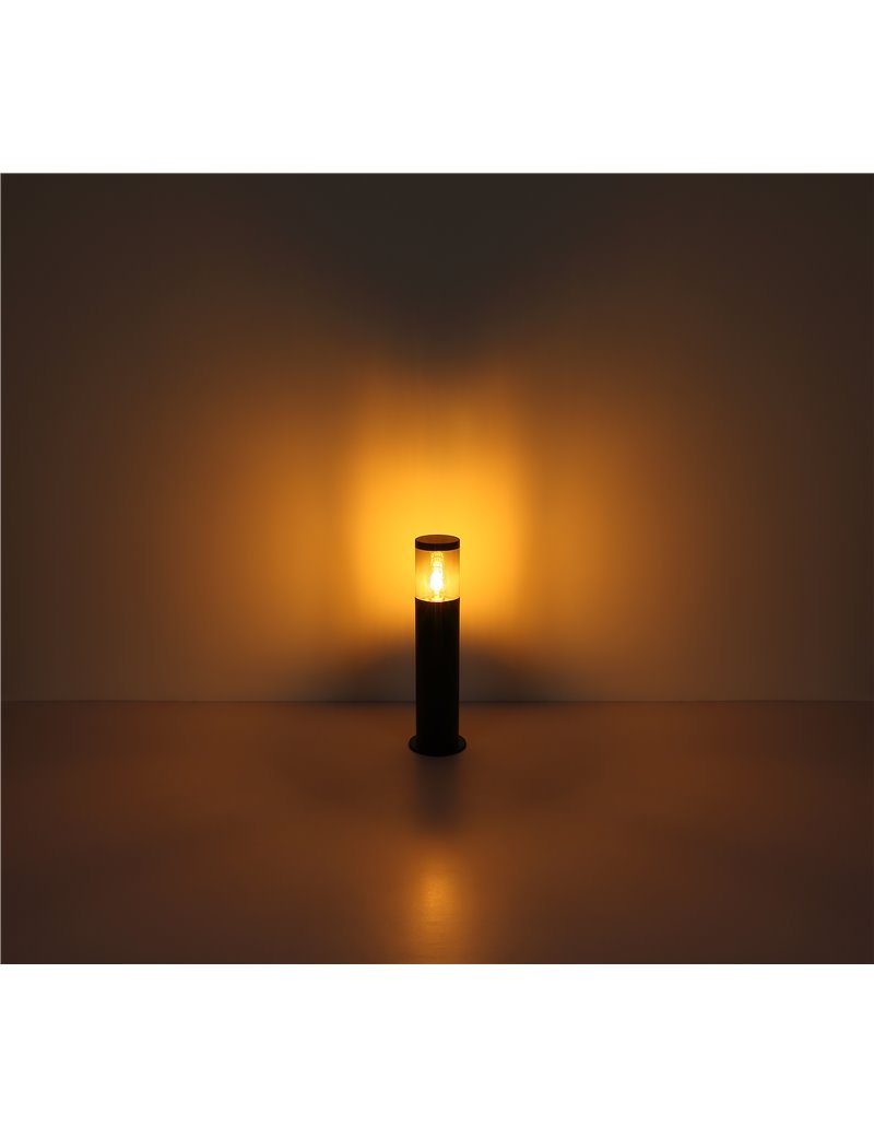 Xeloo lampada da esterno acciaio inossidabile nero satinato  1x e27