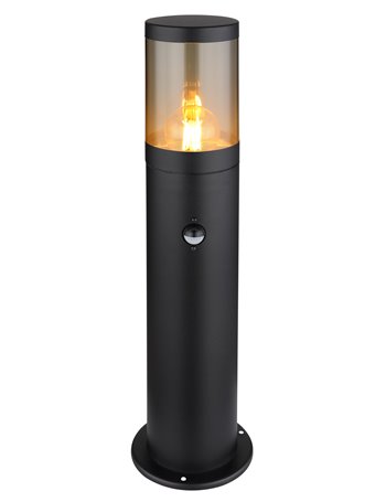 Xeloo lampada da esterno acciaio inossidabile nero satinato  1x e27