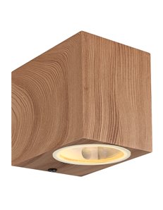 Veronika lampada da esterno alluminio pressofuso effetto legno  1x gu10