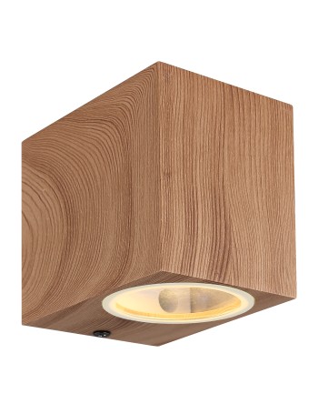 Veronika lampada da esterno alluminio pressofuso effetto legno  1x gu10