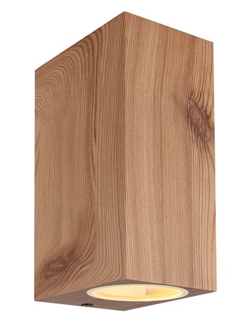 Veronika lampada da esterno alluminio pressofuso effetto legno  2x gu10