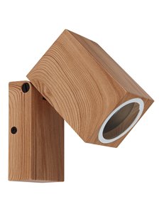 Veronika lampada da esterno alluminio pressofuso effetto legno  1x gu10 2