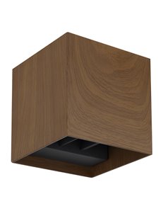 Veronika lampada da esterno alluminio pressofuso effetto legno scuro  2x led 2