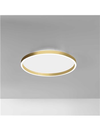 Aela plafoniera media led dimmerabile oro