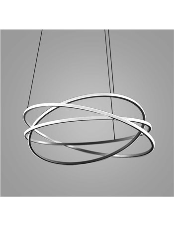Atia sospensione grande lampada led nero 120W 3000K
