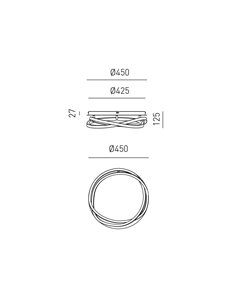 Atia plafoniera piccola led bianco 40W 3000K 2