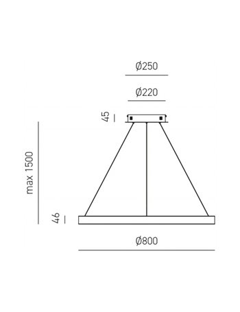 Criseide sospensione anello grande led oro spazzolato 80W