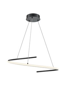 Lampada a sospensione Curve nero LED
