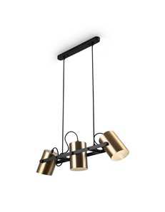 Lampada a sospensione Elori nero e ottone E27 2