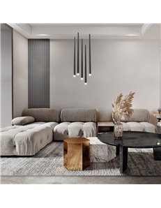 Lampada a sospensione Cascade nero LED