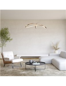 Lampada a sospensione Curve oro LED