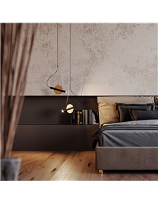 Lampada a sospensione Enigma ottone LED 2