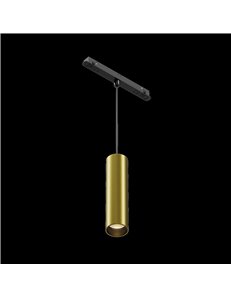 Lampada a sospensione a binario Focus LED nero -