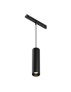 Lampada a sospensione a binario Focus LED nero -