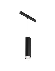 Lampada a sospensione a binario Focus LED nero -