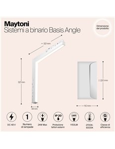 Sistemi a binario Basis Angle bianco LED 2