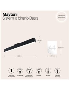 Sistemi a binario Basis nero LED 2