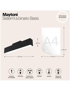 Sistemi a binario Basis nero LED 2