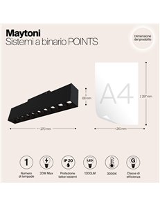 Sistemi a binario Points nero LED 2