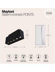 Sistemi a binario Points nero LED 2