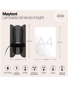 Lampada da tavolo Insight nero LED Maytoni 2