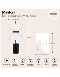 Lampada da tavolo Kyoto nero LED Maytoni 2