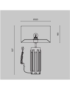 Lampada da tavolo Muse cromo E27 Maytoni 2