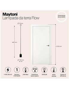 Lampada da terra Flow nero LED Maytoni 2