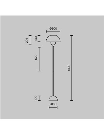 Lampada da terra Memory nero E14 Maytoni