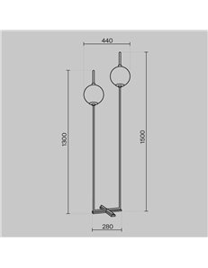 Lampada da terra The Sixth Sense ottone LED Maytoni 2