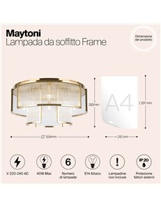 Lampada da soffitto Frame oro E27 Maytoni 2