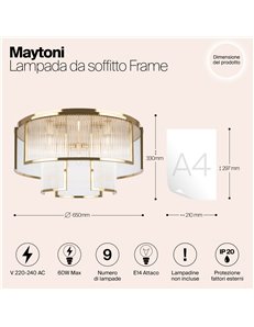 Lampada da soffitto Frame oro E14 Maytoni 2