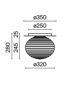 Lampada da soffitto Reels nero E27 Maytoni