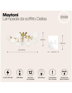 Lampada da soffitto Dallas oro G9 Maytoni 2
