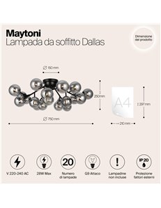 Lampada da soffitto Dallas nero G9 Maytoni 2
