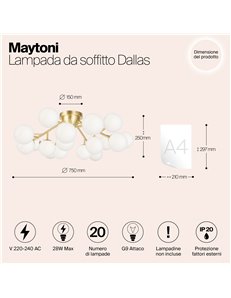 Lampada da soffitto Dallas oro G9 Maytoni 2