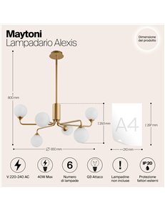 Lampadario Alexis oro opaco G9 Maytoni 2