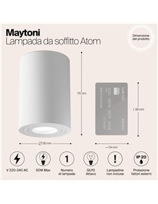 Lampada da soffitto Atom bianco GU10 Technical 2