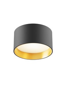 Lampada da soffitto Vega nero e oro opaco LED Technical