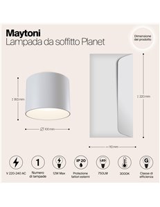 Lampada da soffitto Planet bianco LED Technical 2