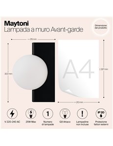 Applique lampada da parete Avant-garde nero G9 Maytoni 2