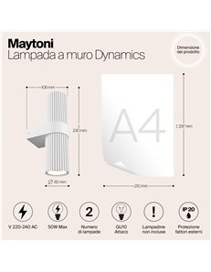 Applique lampada da parete Dynamics bianco GU10 Maytoni 2